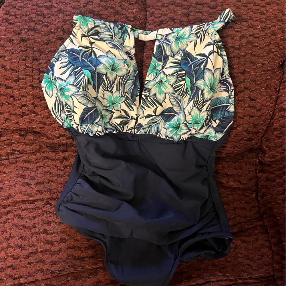 Floral Print One Piece Swimsuit